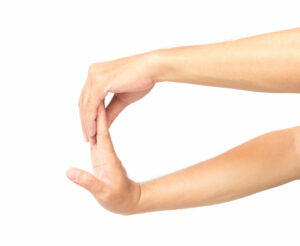 A hand stretching to prevent arthritis pain.